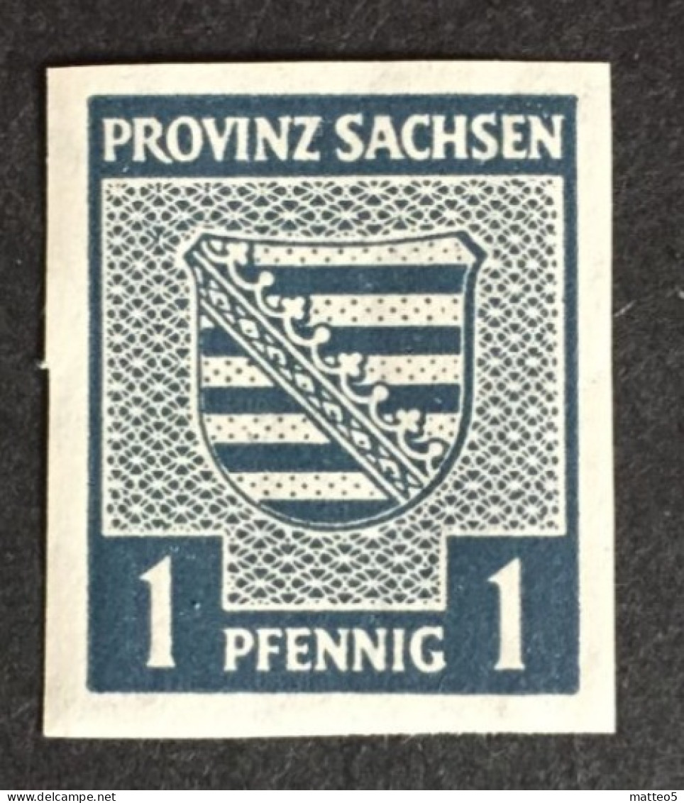 1945 - Germany German Soviet Occupation Of Saxony - Coat Of Arms - 1 Pf Imperforate -  Unused - NU - Other & Unclassified