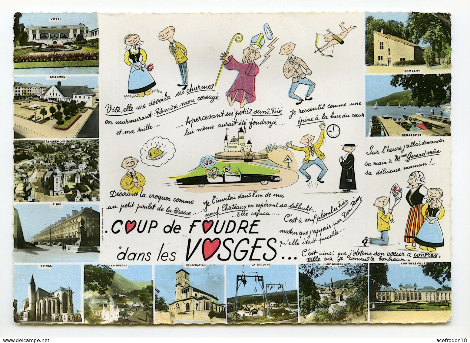 LES VOSGES - Carte Humoristique Et Touristique - Altri & Non Classificati