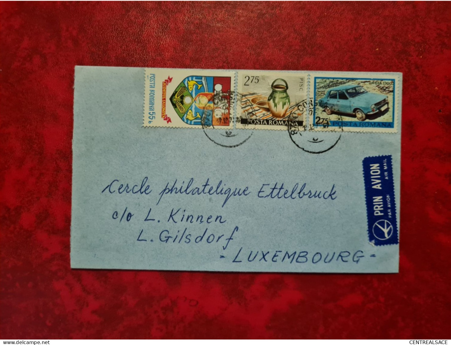 LETTRE ROUMANIE CONSTANTA POUR CERCLE PHILATELIQUE ETTELBRUCK GILSDORF LUXEMBOURG PAR AVION - Andere & Zonder Classificatie