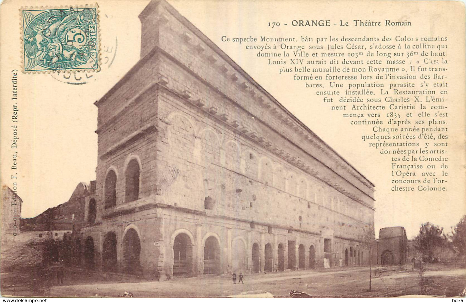 84 - ORANGE - LE THEATRE ROMAIN -Edition F. Beau - 170 - Orange