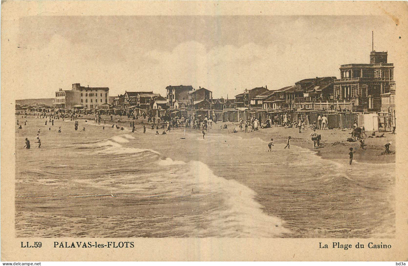 34 - PALAVAS LES FLOTS - LA PLAGE DU CASINO - L.L. 59 Cie Des Arts Photomécaniques Paris  - Palavas Les Flots