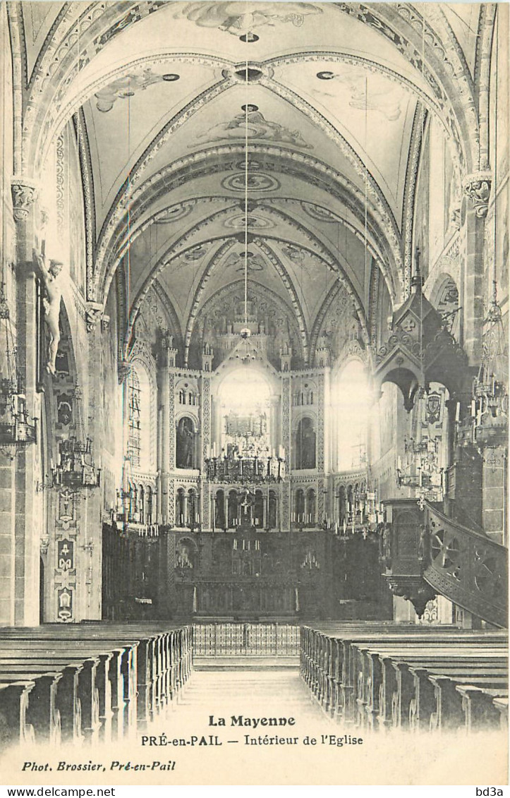 53 - LA MAYENNE - PRE EN PAIL - INTERIEUR DE L'EGLISE - Photo Brossier Pré En Pail - Pre En Pail