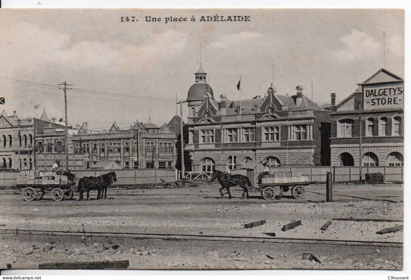 Carte Postale Ancienne Australie - Une Place à Adelaide - Adelaide