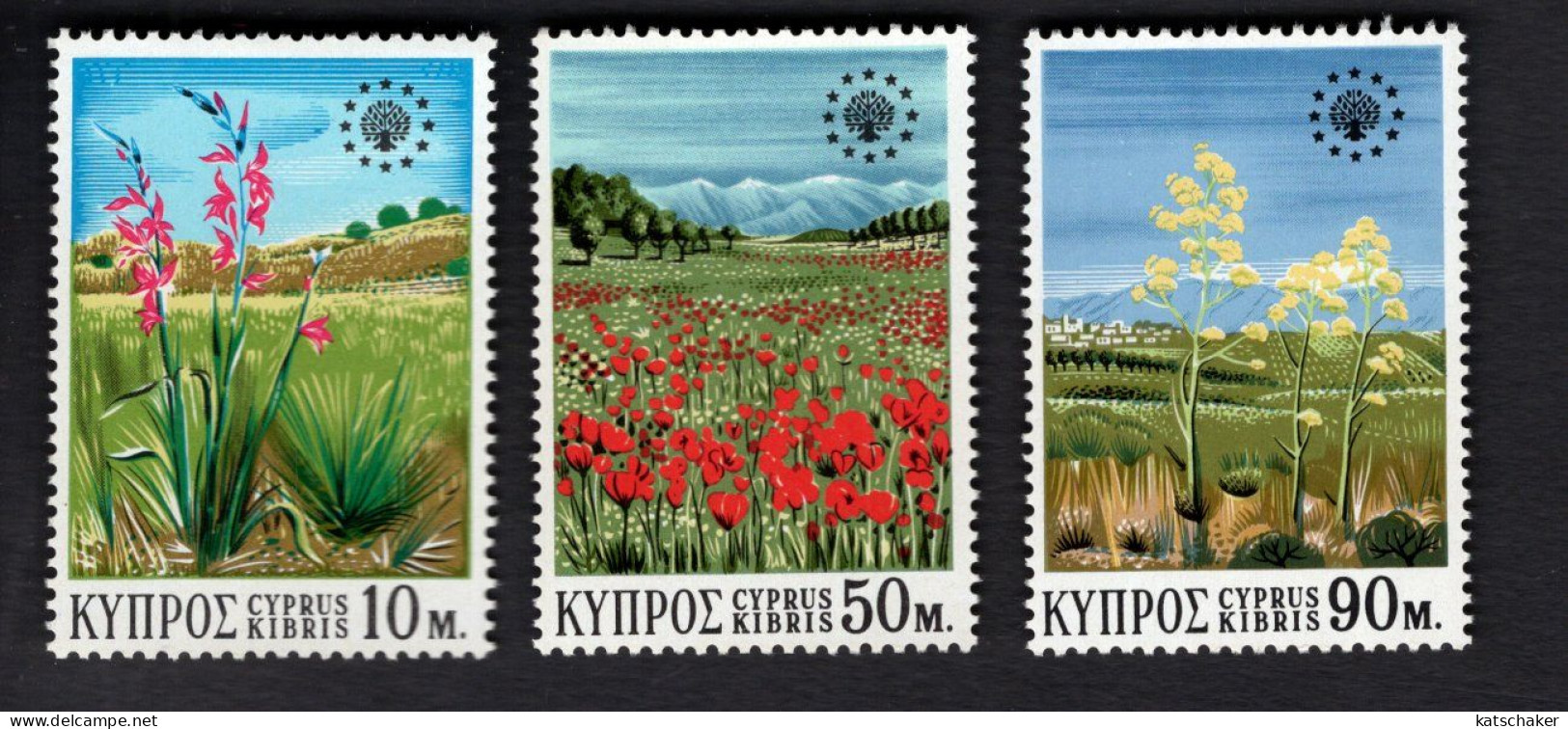 2024609888 1970 SCOTT 343 344 345 (XX) POSTFRIS MINT NEVER HINGED - EUROPEAN NATURE CONSERVATION YEAR - Unused Stamps