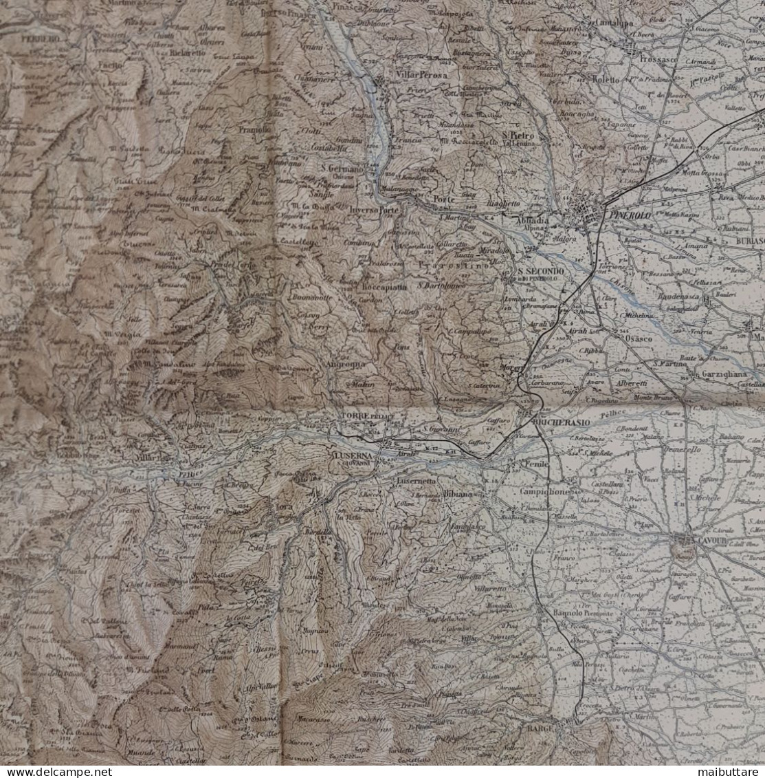 Carta Geografica, Cartina Mappa Militare Pinerolo Torino Piemonte F67 Della Carta D'Italia Scala 1:100.000 - Geographical Maps