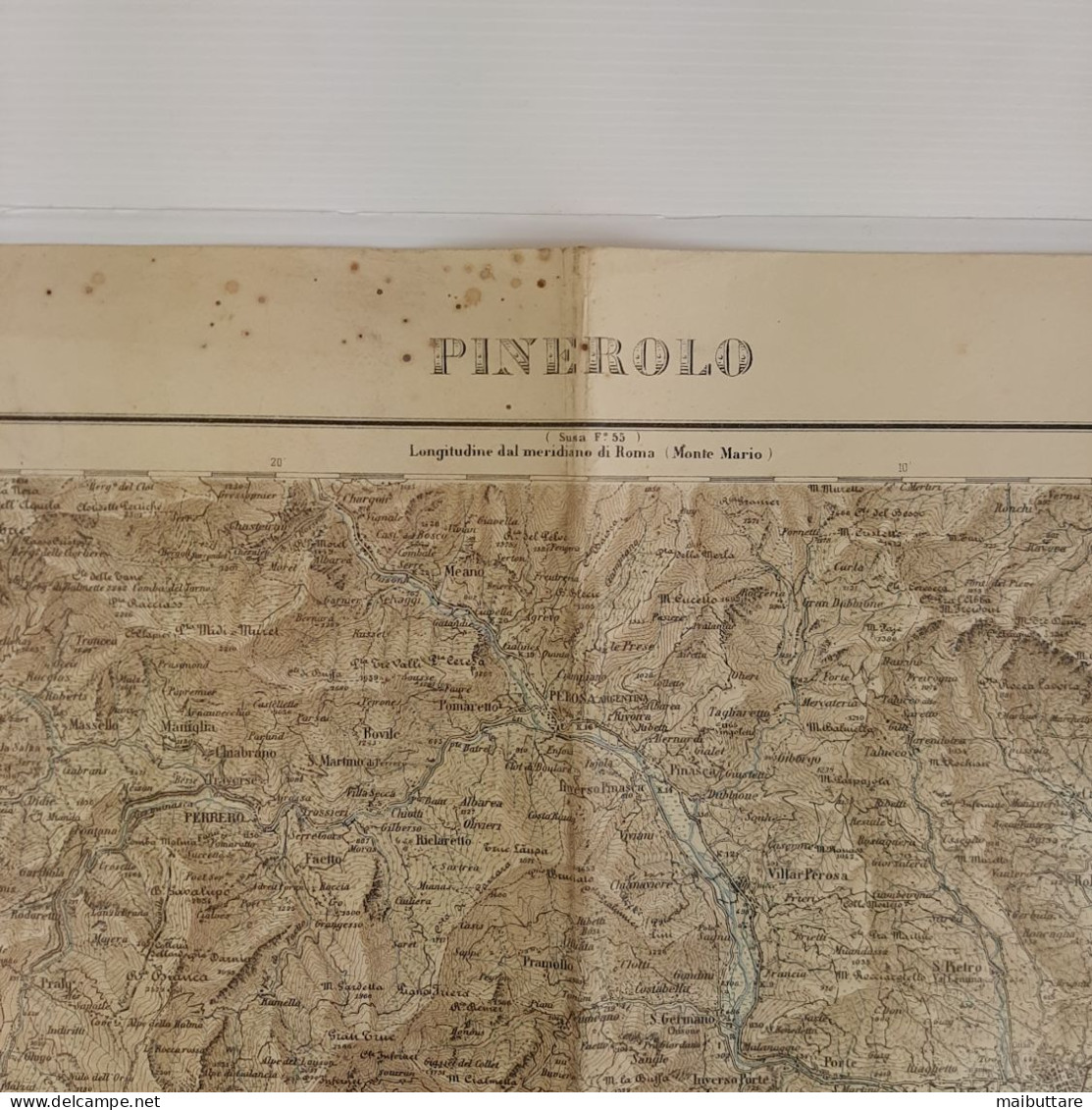 Carta Geografica, Cartina Mappa Militare Pinerolo Torino Piemonte F67 Della Carta D'Italia Scala 1:100.000 - Carte Geographique