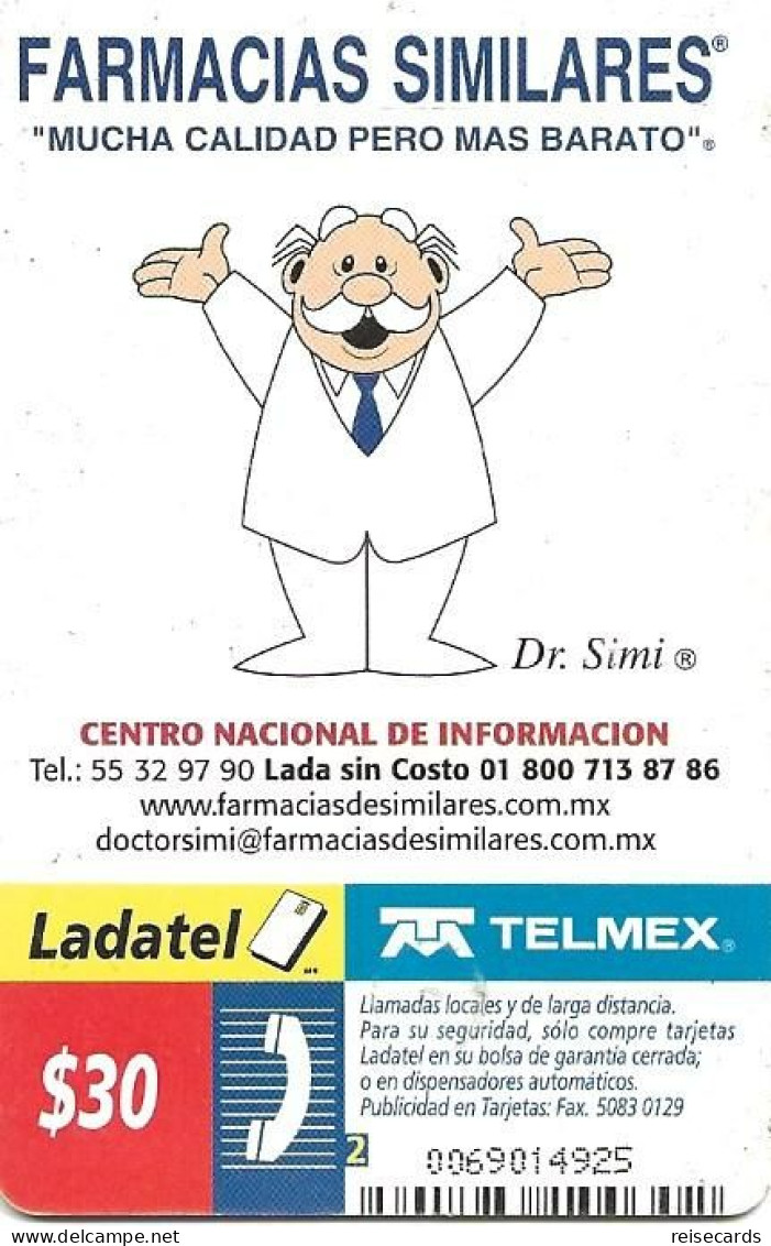 Mexico: Telmex/lLadatel - 2001 Pharmacias Similares - Mexique