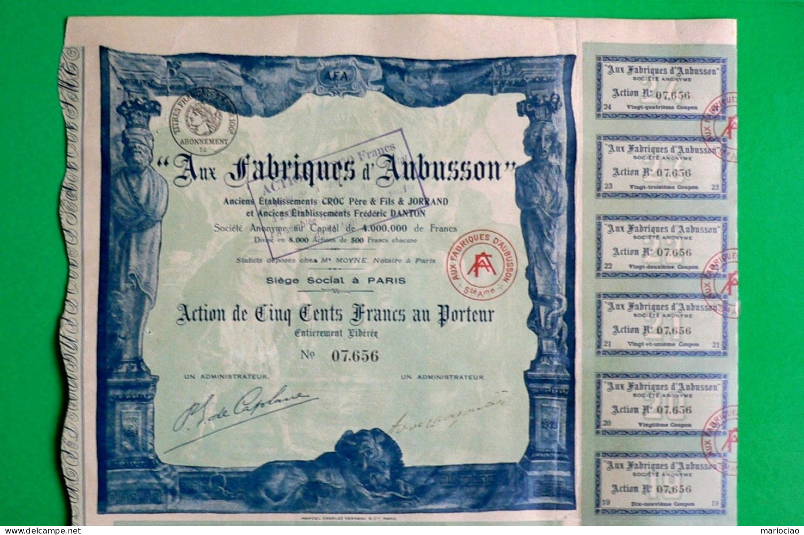 T-FR Aux Fabriques D'Aubusson 1923 - Textil