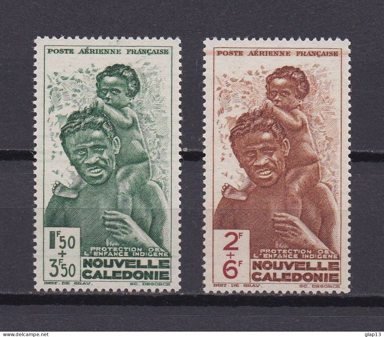 NOUVELLE-CALEDONIE 1942 PA N°36/37 NEUF** ENFANCE INDIGENE - Unused Stamps