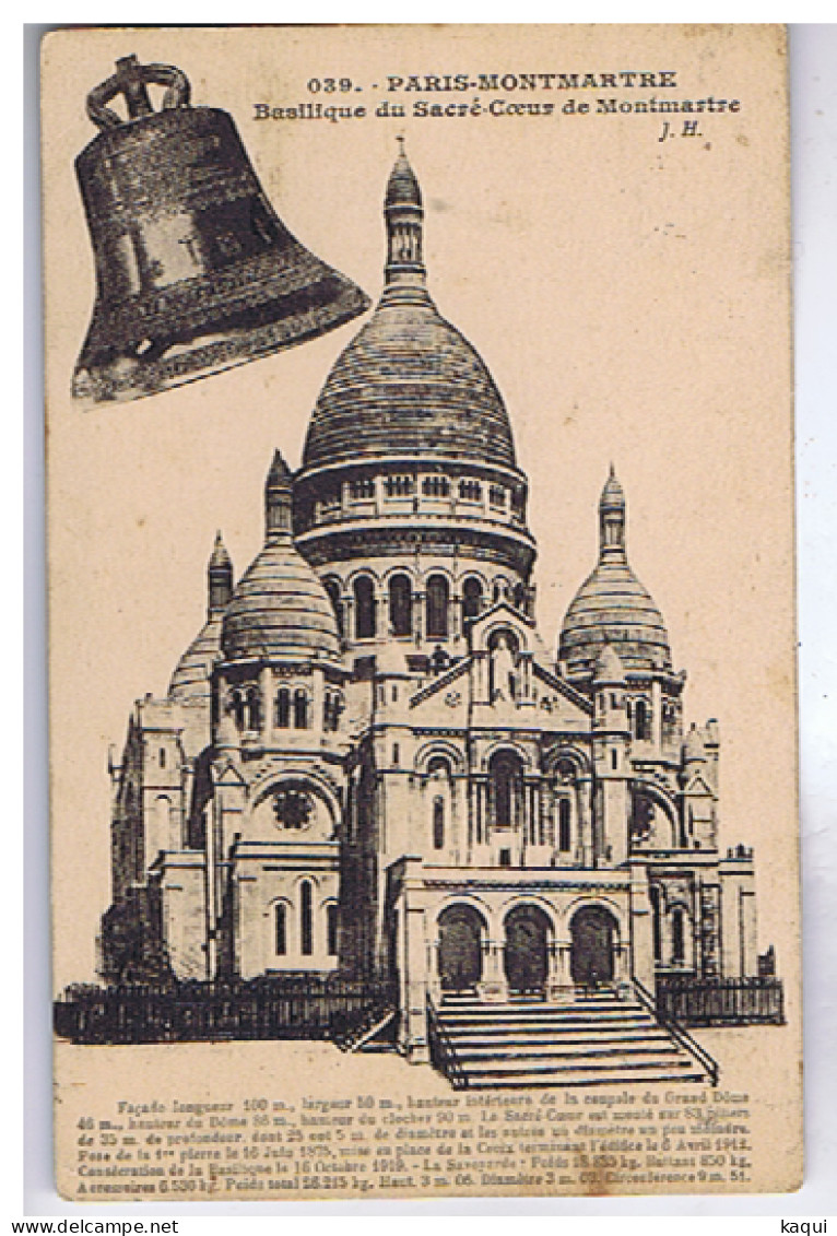 PARIS-MONTMARTRE - Basilique Du Sacré-Coeur - ( Cloche ) - J. Hauser, Phot.-édit - N° 039 - Sacré Coeur