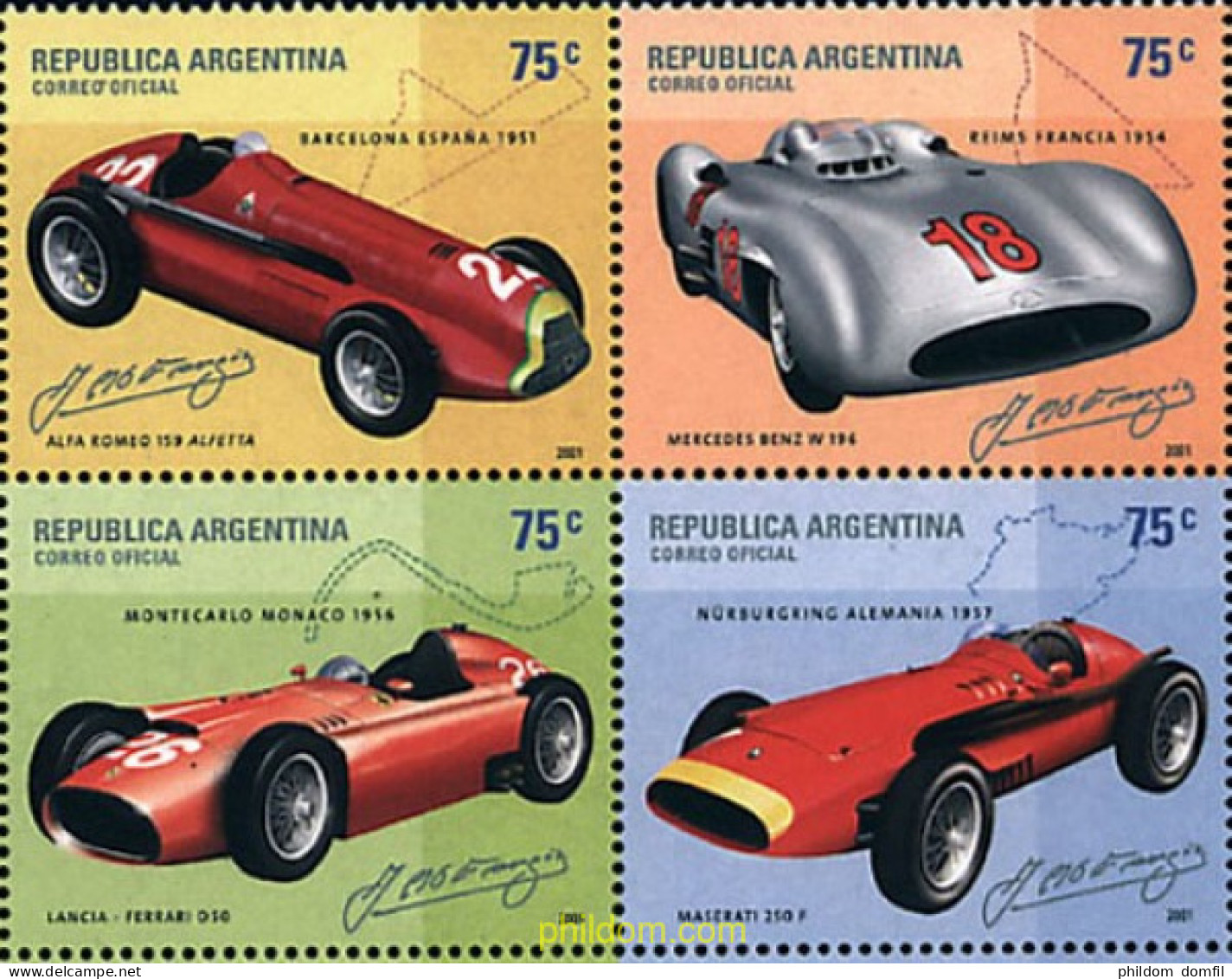 730332 MNH ARGENTINA 2001 COCHES DE CARRERAS - Unused Stamps