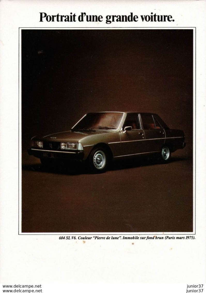 Feuillet De Magazine,  Peugeot 604 SL V6 1975 - Automobili