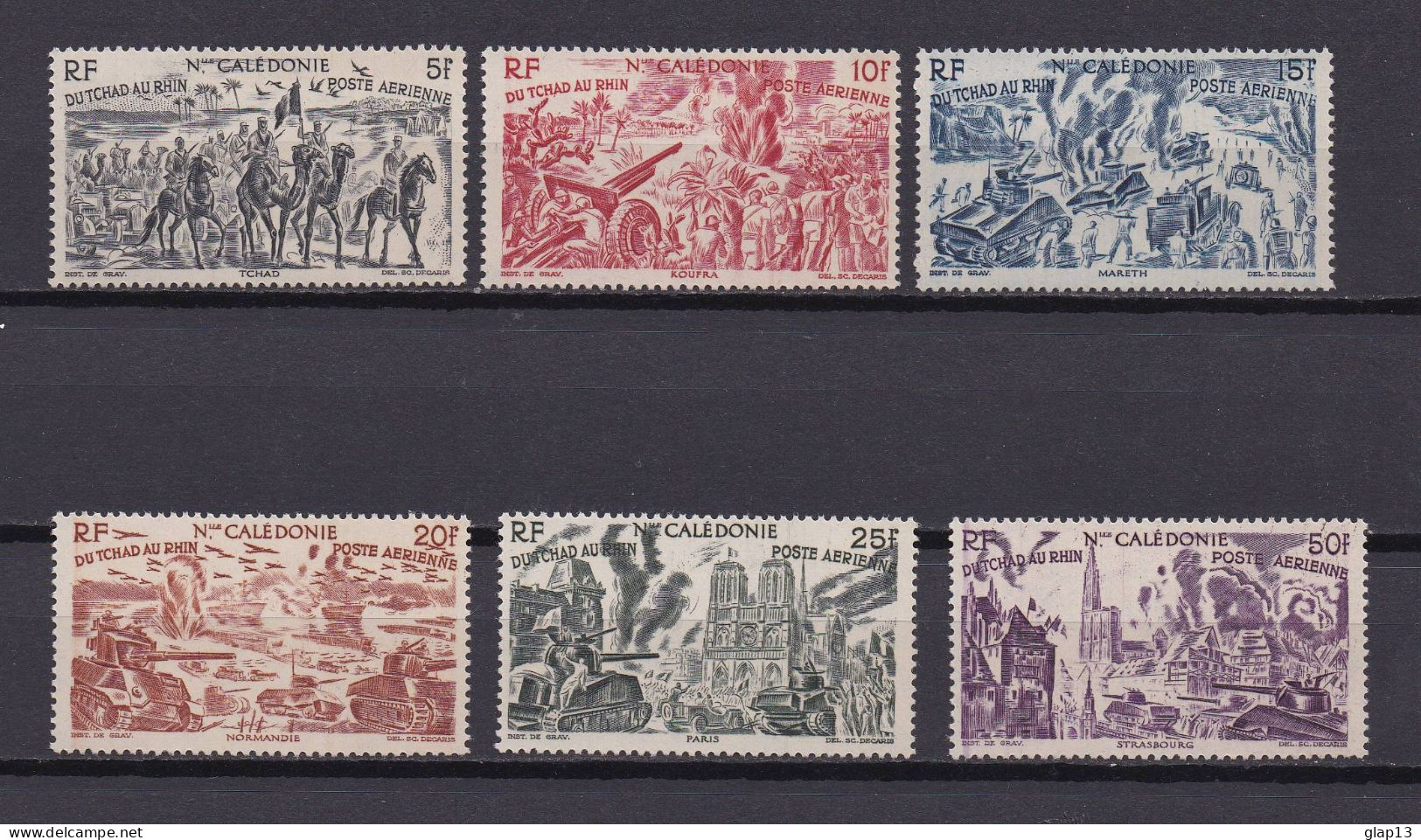 NOUVELLE-CALEDONIE 1946 PA N°55/60 NEUF** TCHAD AU RHIN - Unused Stamps