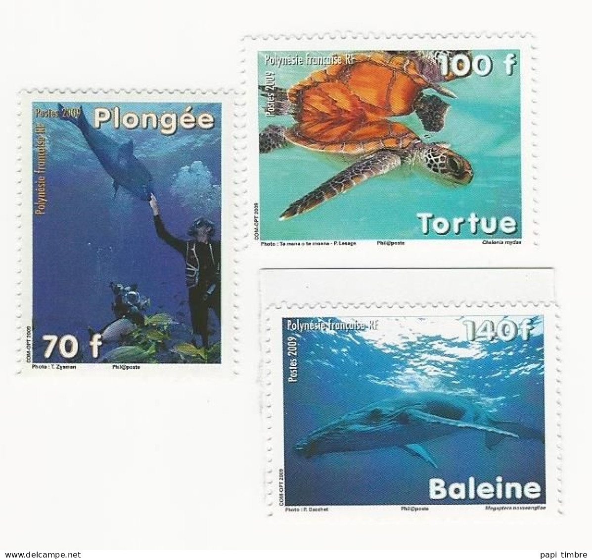 Polynésie-2009-Plongée Sous-marine - N° 879 à 881 ** - Unused Stamps