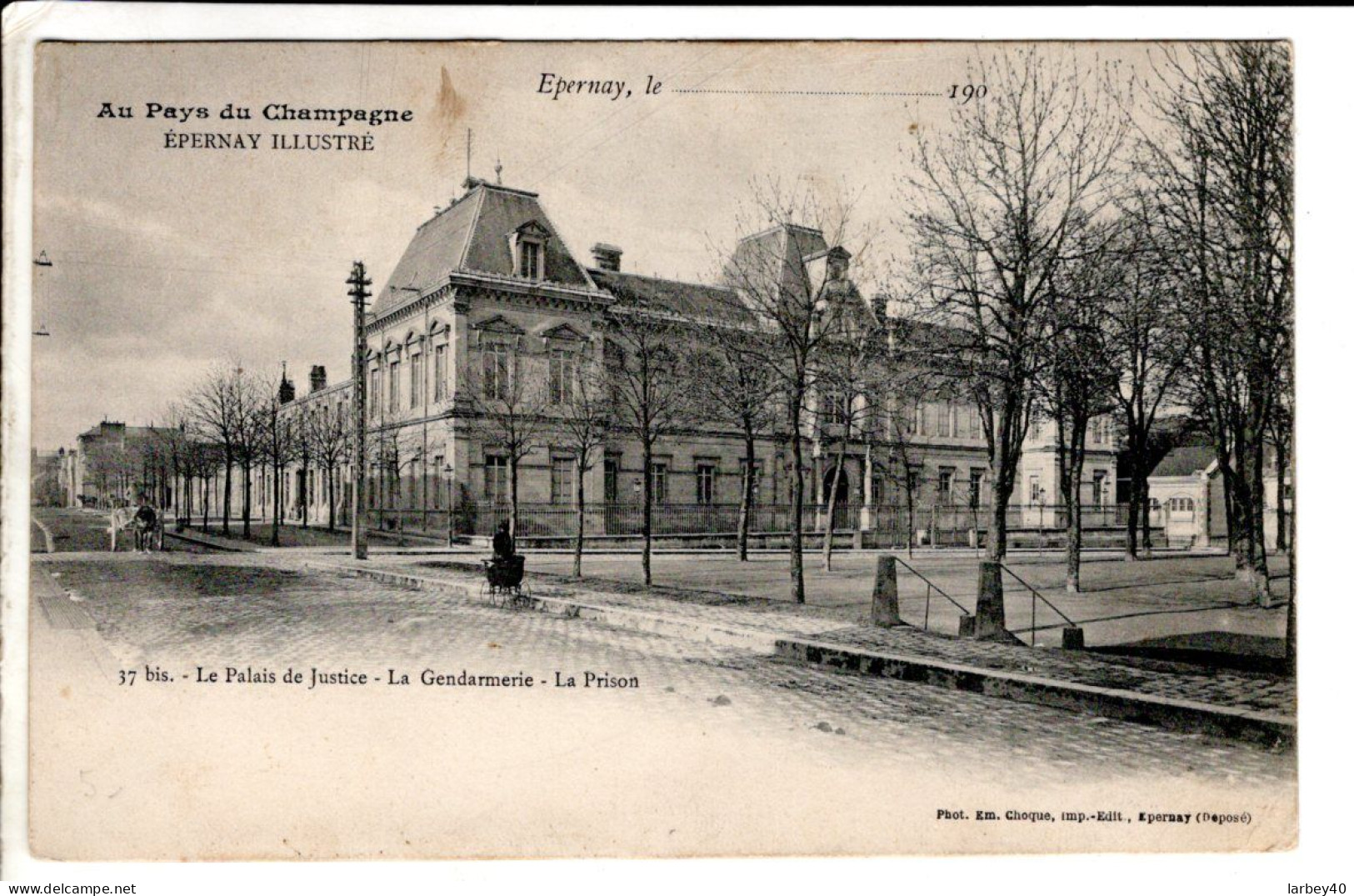 EPERNAY. LE PALAIS DE JUSTICE . LA GENDARMERIE . LA PRISON Banque De France - 2 Cartes Postales Ancienne - Epernay
