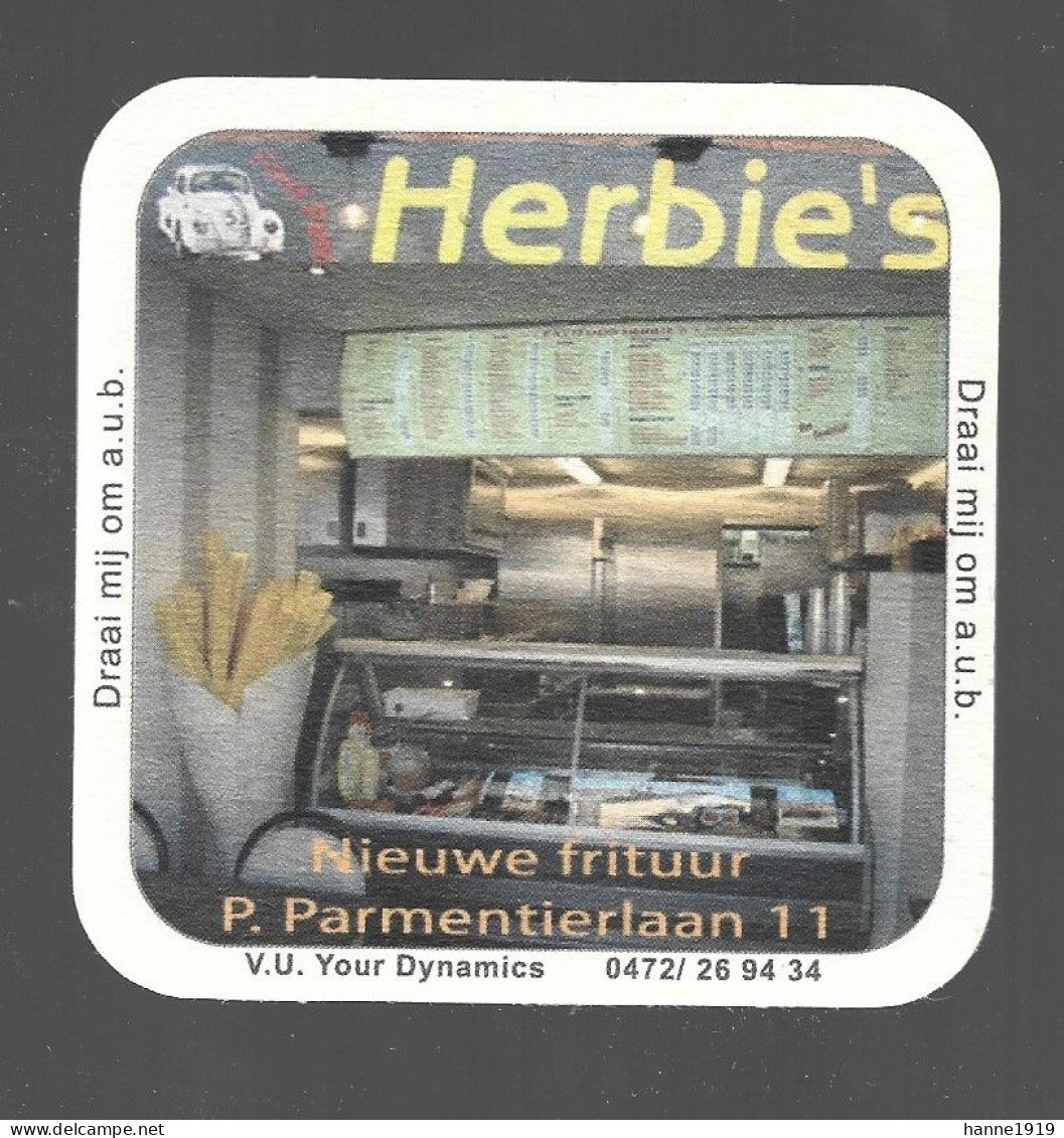 Knokke My Way Nachtrestaurant Bierviltje Herbie's Frituur Beer Coaster Sous Bock Htje - Sous-bocks