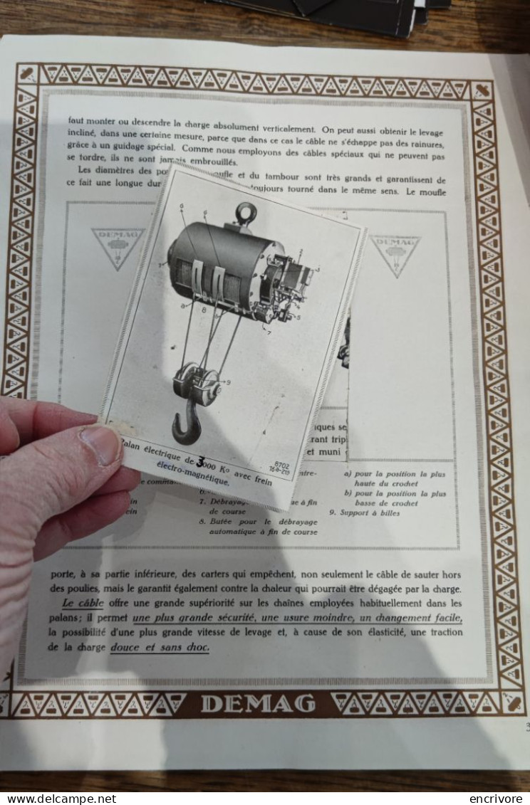 Catalogue DEMAG DUISBURG Palans Electrique Henry HAMELLE Paris - 1950 - ...