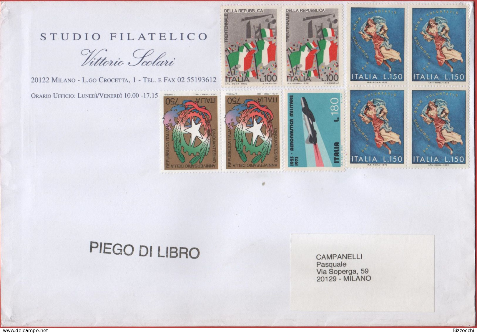 ITALIA - Storia Postale Repubblica - 1996 - 2x 750 50º Anniversario Della Repubblica Italiana; Stemma Della Repubblica I - 1991-00: Marcophilie