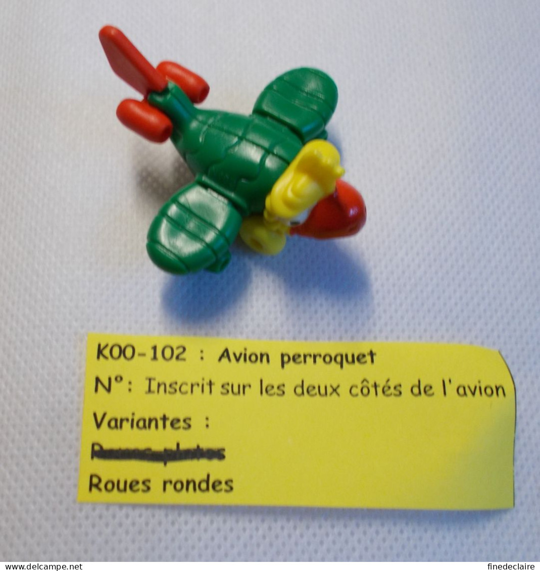 Kinder - Avion Perroquet (Roues Rondes) - K00 102 - Sans BPZ - Inzetting