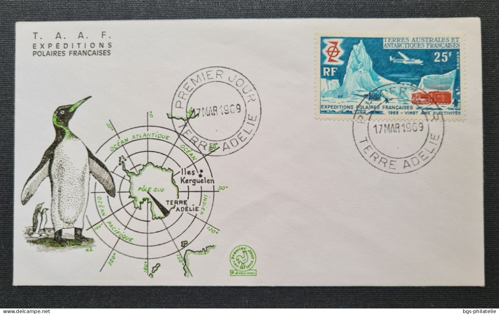 TAAF,  Timbre Numéro 31 Oblitéré De Terre Adélie  17/3/1969. - Storia Postale