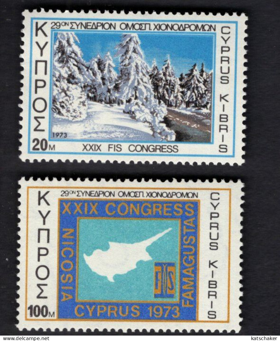 2024614496 1973 SCOTT 394 395  (XX) POSTFRIS MINT NEVER HINGED - 239TH MEETINBG OF THE INTL SKI FED. - Unused Stamps