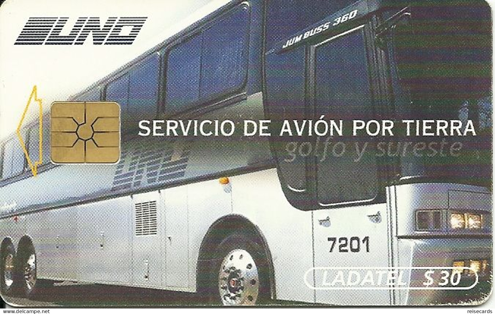 Mexico: Telmex/lLadatel - 2000 UNO Servicio De Avión Por Tierra. Autobus - Mexique