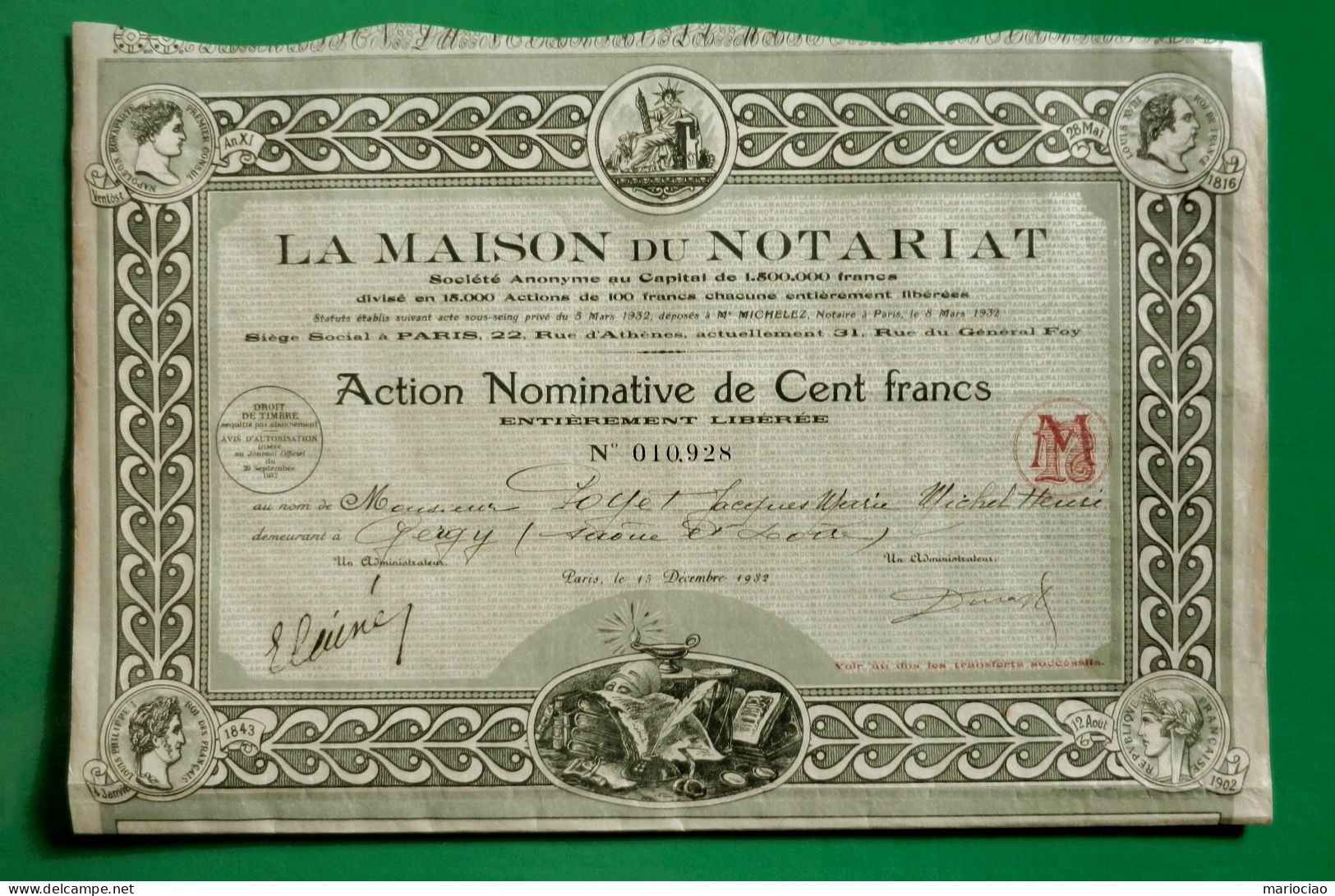 T-FR La Maison Du Notariat 1932 - Other & Unclassified
