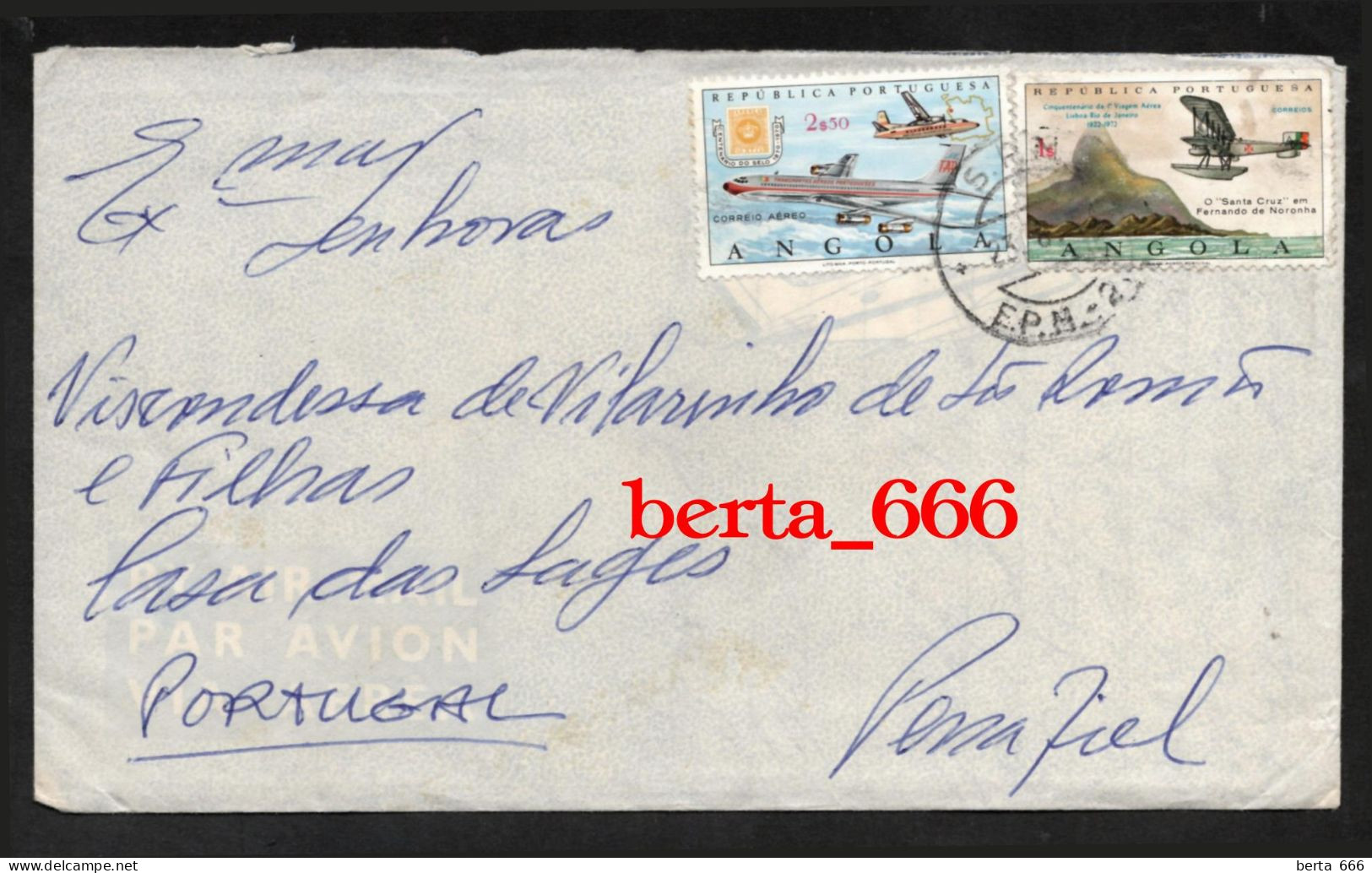 Angola > Penafiel * Carta 1974 * A Viscondessa De Vilarinho De São Romão - Angola