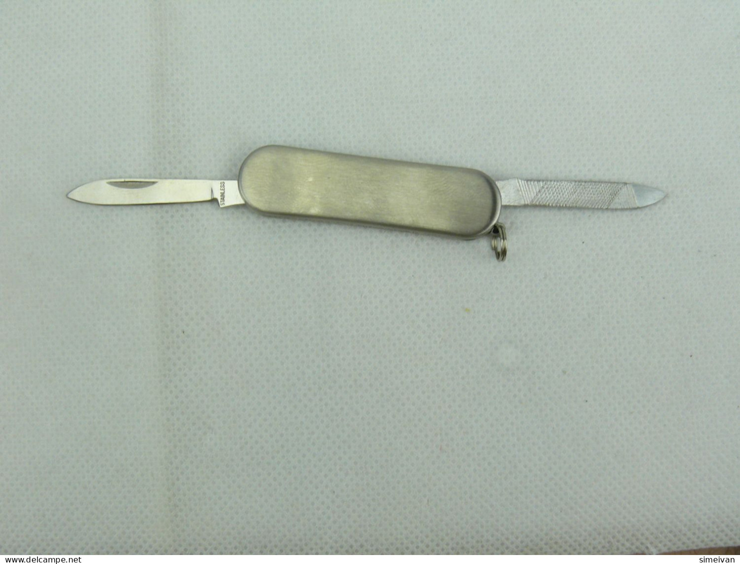 Beautiful Small Pocket Knife Folding Knife Brushed Metal #2335 - Antike Werkzeuge