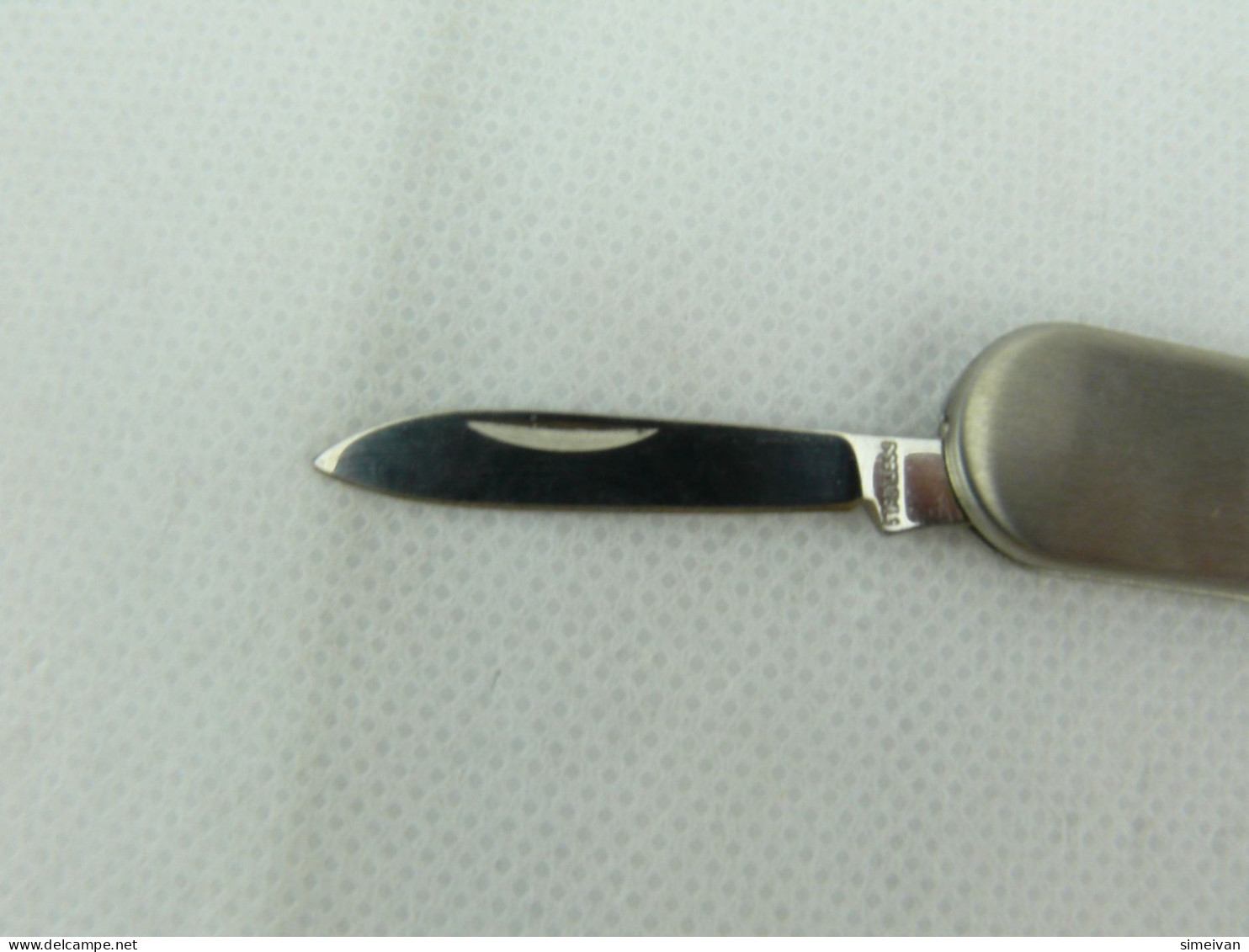 Beautiful Small Pocket Knife Folding Knife Brushed Metal #2335 - Herramientas Antiguas