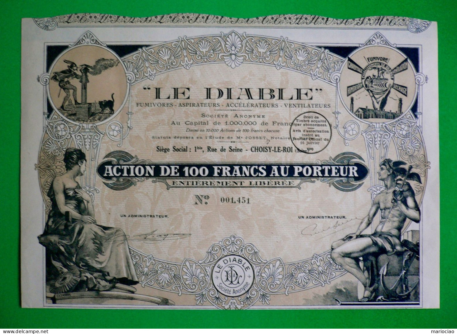 T-FR LE DIABLE Fumivores Aspirateurs - Choisy-Le-Roi 1929 - Andere & Zonder Classificatie