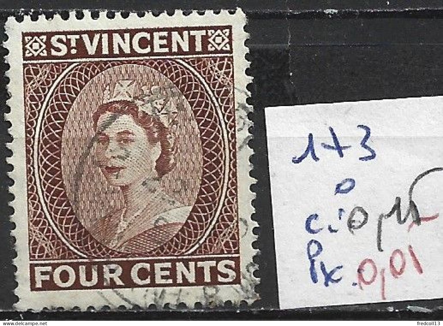 SAINT-VINCENT 173 Oblitéré Côte 0.15 € - St.Vincent (...-1979)