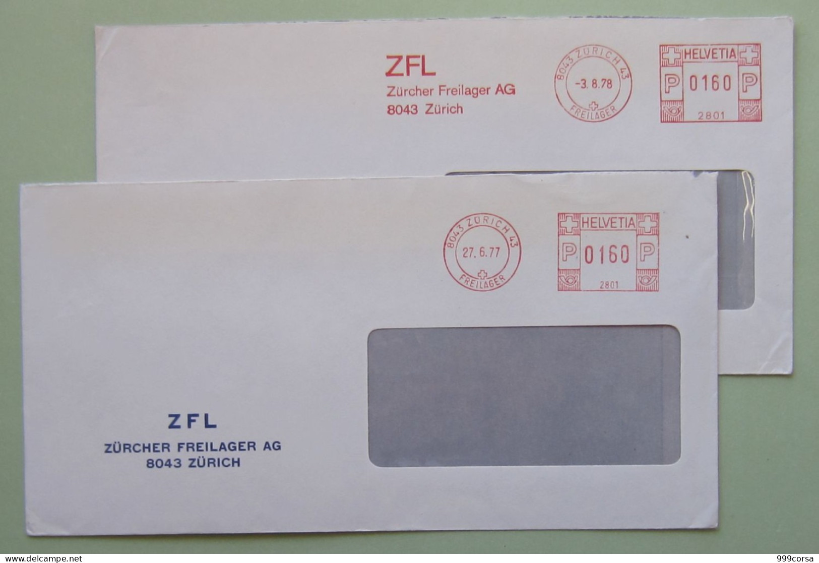 Svizzera, ZFL,Zurcher Freilager, Targhetta Protezione Civile, A.m.,ema,meter,freistempel, 4 Buste 2 Frammenti(DZ723973)) - Frankeermachinen