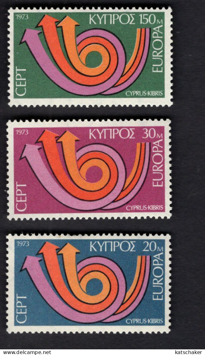 2024614964 1973 SCOTT 396 398  (XX) POSTFRIS MINT NEVER HINGED - EUROPA ISSUE - POSTHORN OF ARROWS - Nuovi