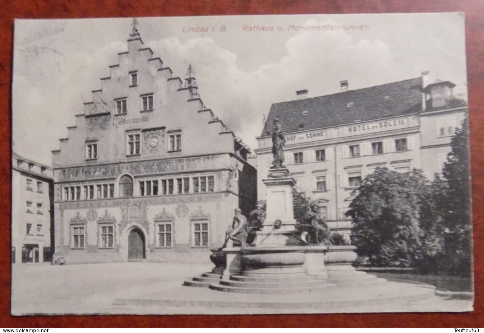 Cpa Lindau I. B. ; Rathaus U. Monumentalbrunnen - Lindau A. Bodensee