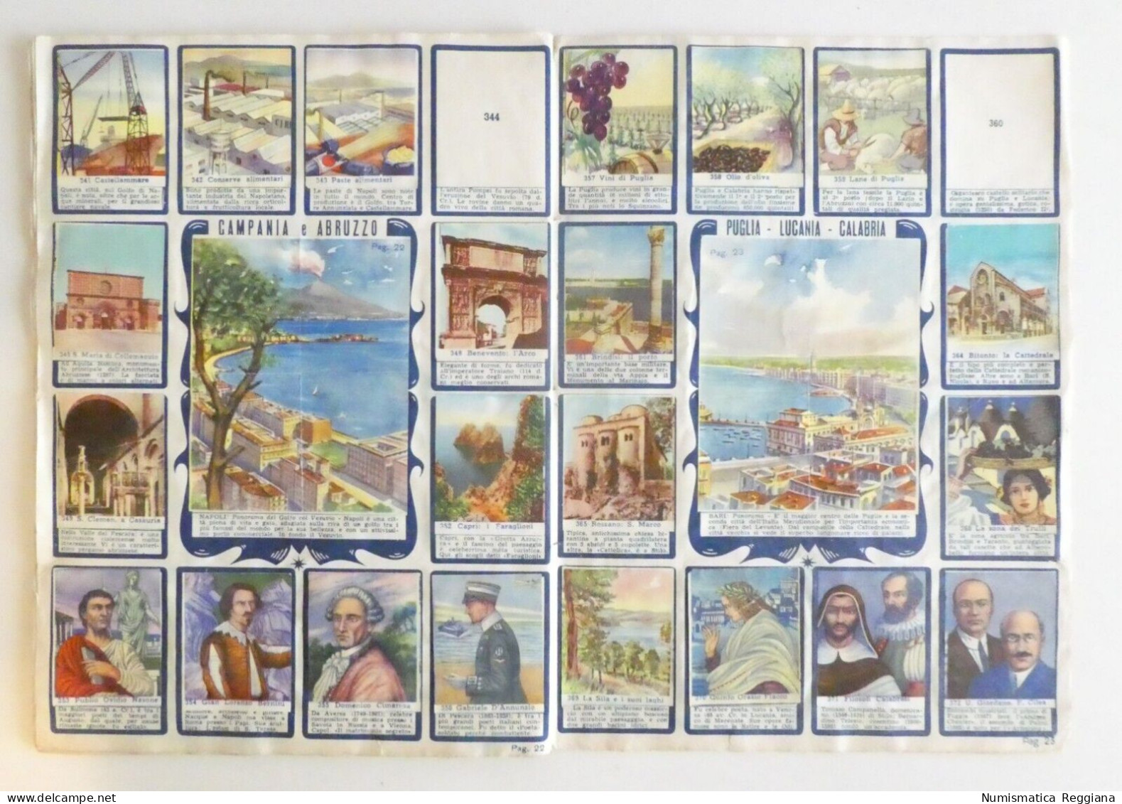 Album figurine le regioni d'Italia - Edizione lampo 1954 (10 figurine mancanti)