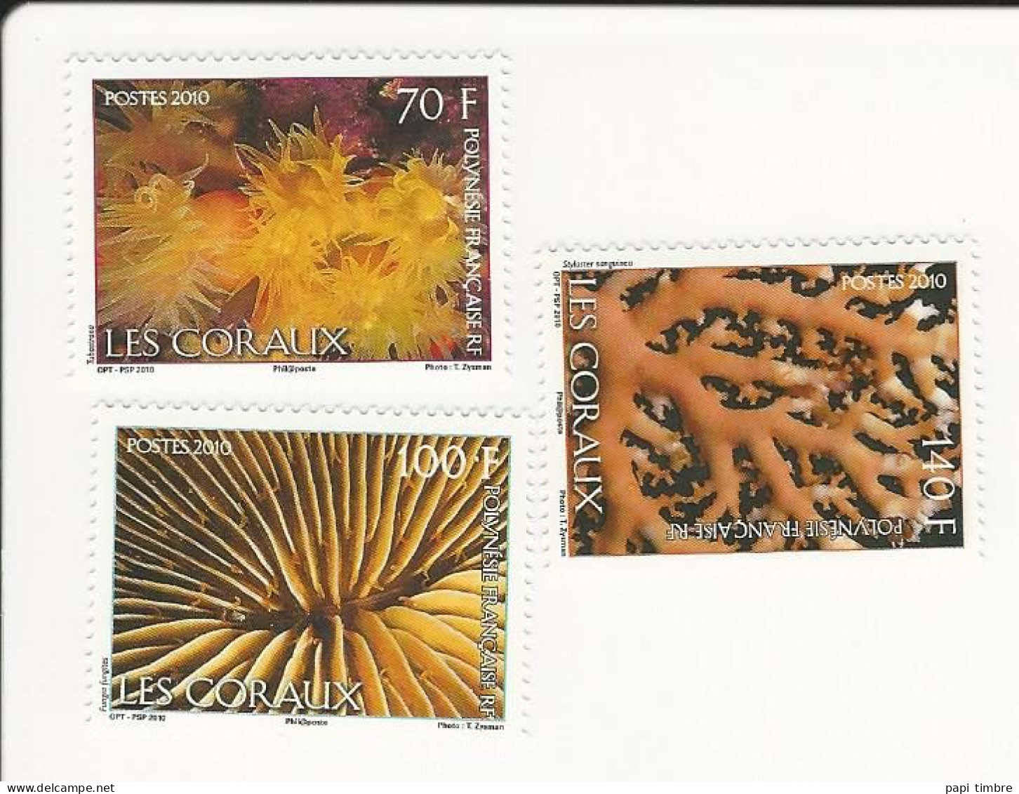 Polynésie-2010-Faune Marine. Les Coraux - N° 906 à 908 ** - Unused Stamps