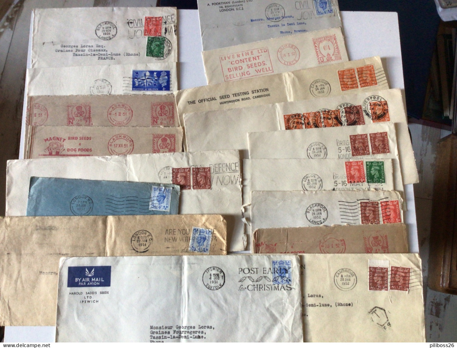 Lot De Vieilles Lettres Anglaises Très Variées, Recommandée, Taxée,non Délivrée,,affranchissement Mécanique,.. - Cartas & Documentos