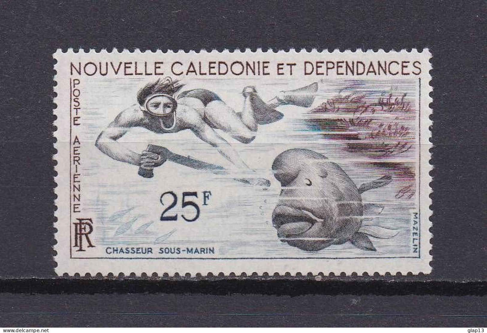 NOUVELLE-CALEDONIE 1955 PA N°69 NEUF AVEC CHARNIERE LA PECHE - Ungebraucht