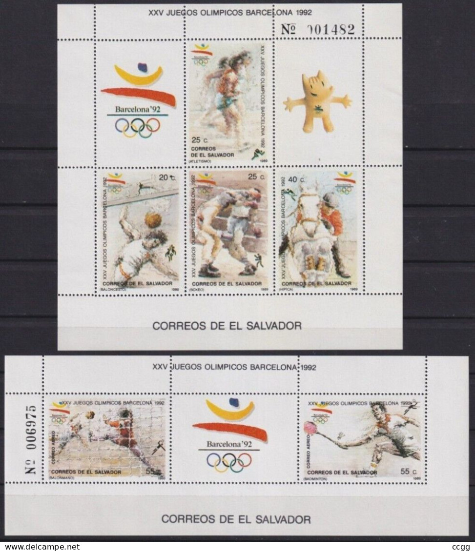 Olympische Spelen 1992 , El Salvador - Zegels In Blokken  Postfris - Sommer 1992: Barcelone