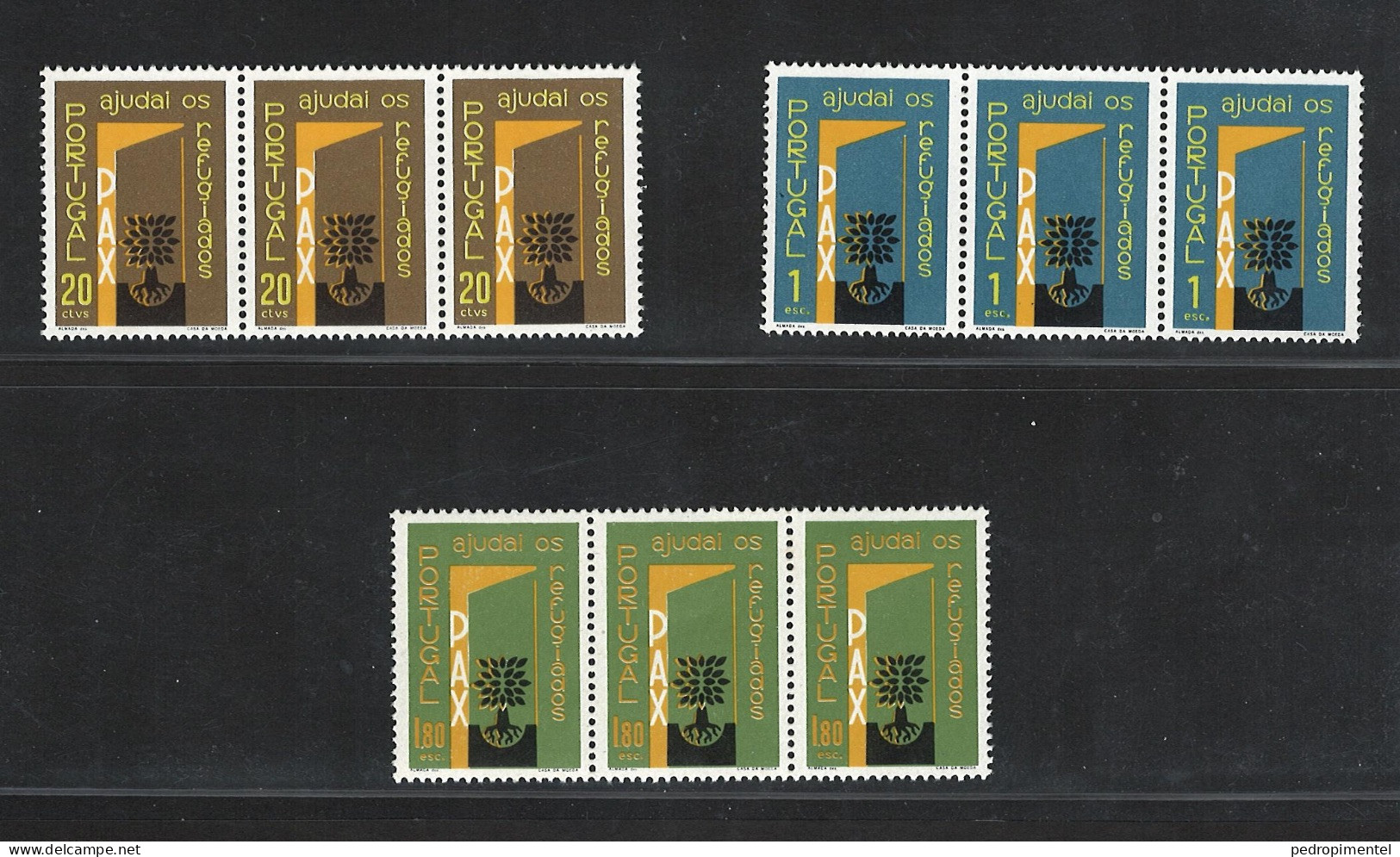 Portugal Stamps 1960 "Refugees" Condition MNH #851-853 (stripes Of 3) - Neufs