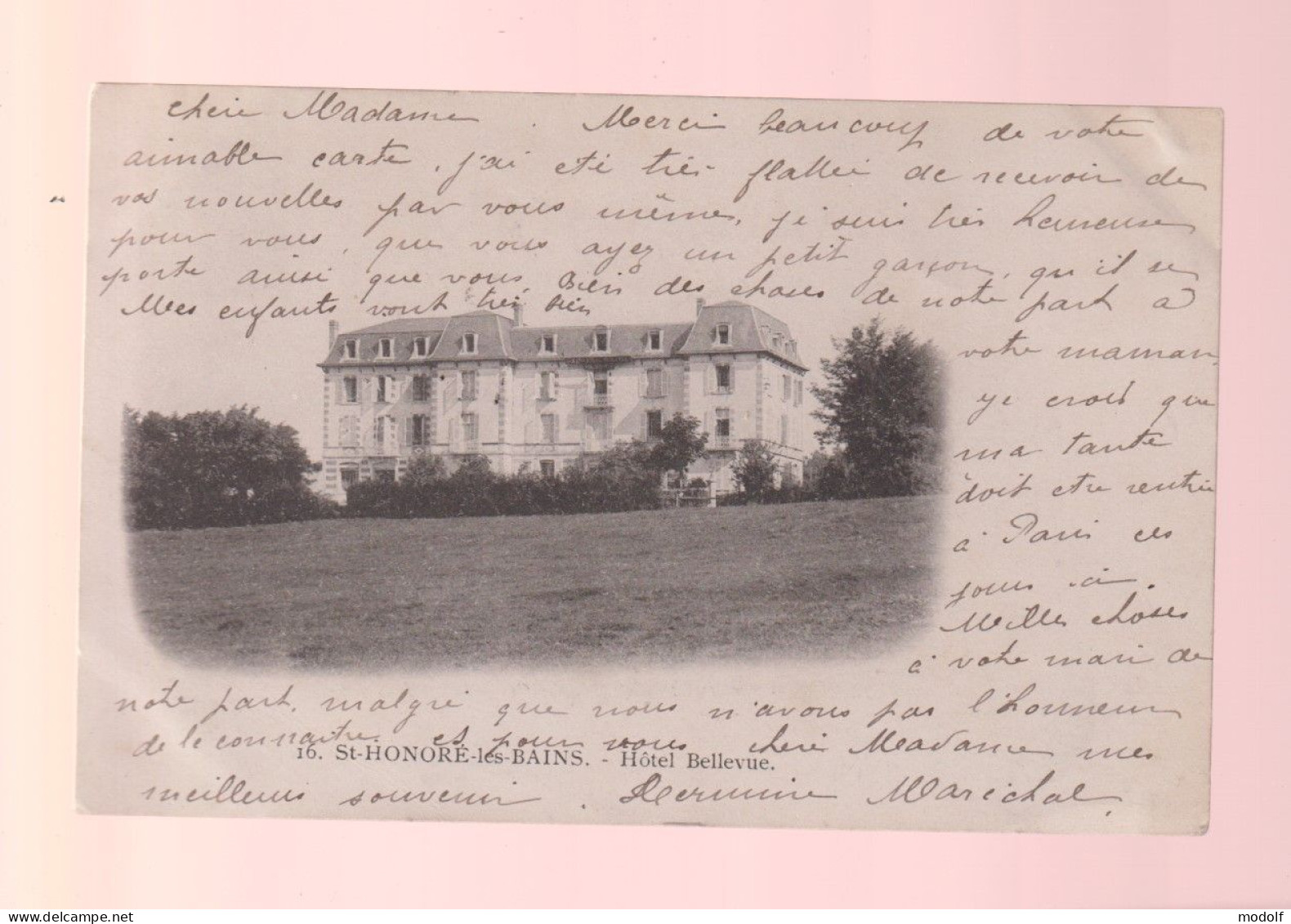 CPA - 58 - St-Honoré-les-Bains - Hôtel Bellevue - Précurseur - Circulée En 1904 - Saint-Honoré-les-Bains