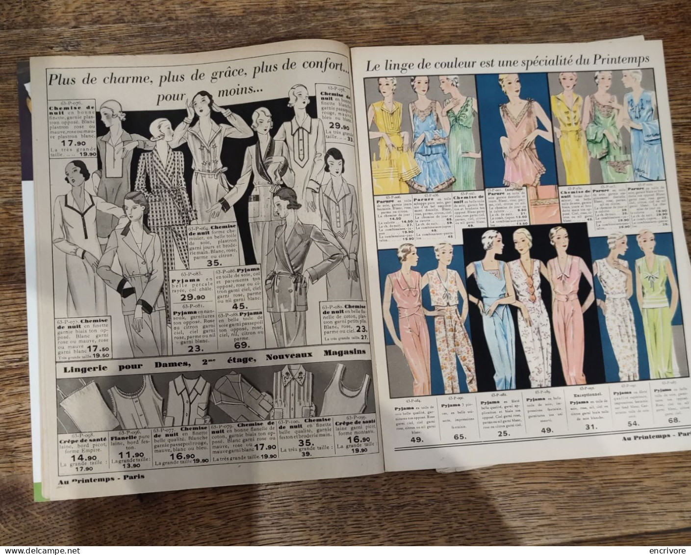 Catalogue BLANC AU PRINTEMPS PARIS Plus Pour Moins Imp Draeger 1927 Femmes Art Déco - 1900 – 1949