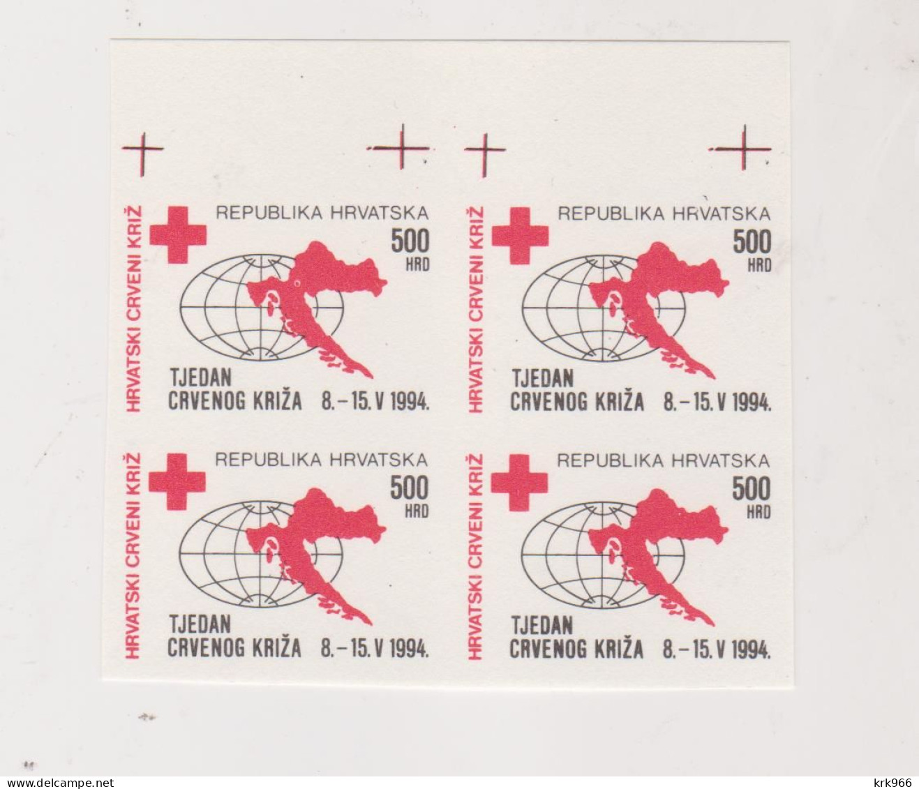 CROATIA.red Cross Charity Stamp,  Imperforated Bloc Of 4,MNH - Croatie