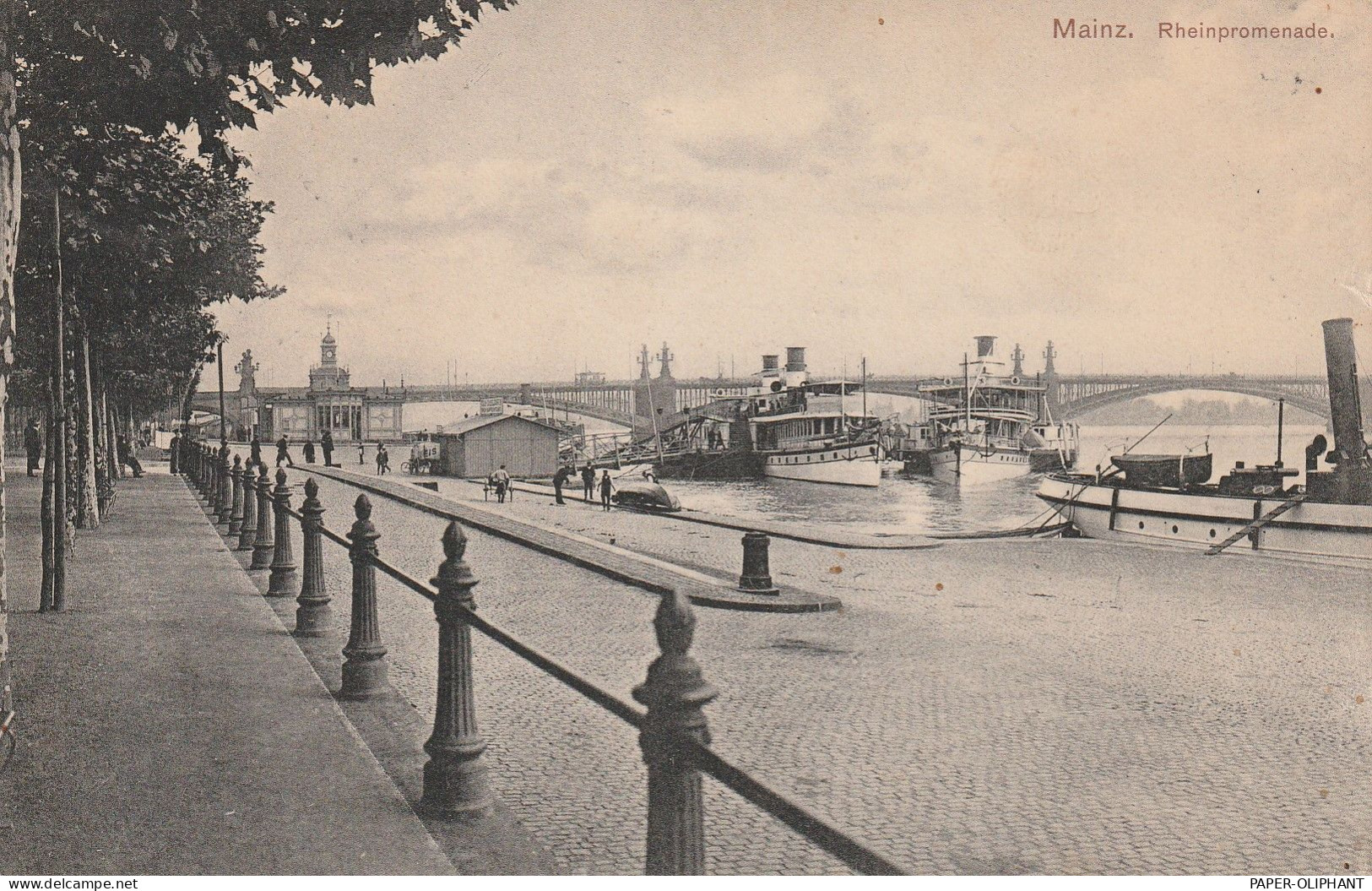 BINNENSCHIFFE - RHEIN, Köln-Düsseldorfer Dampfer Am Mainzer Anleger, 1911 - Paquebots