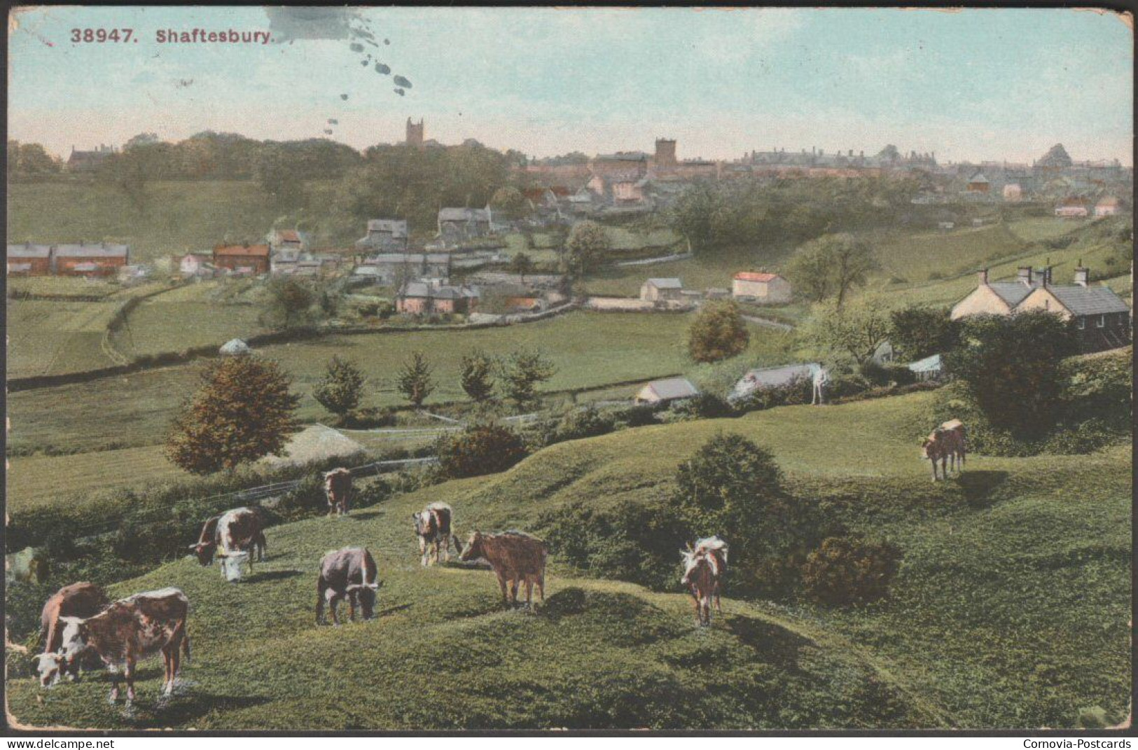 General View, Shaftesbury, Dorset, 1916 - JW Pearson Postcard - Otros & Sin Clasificación