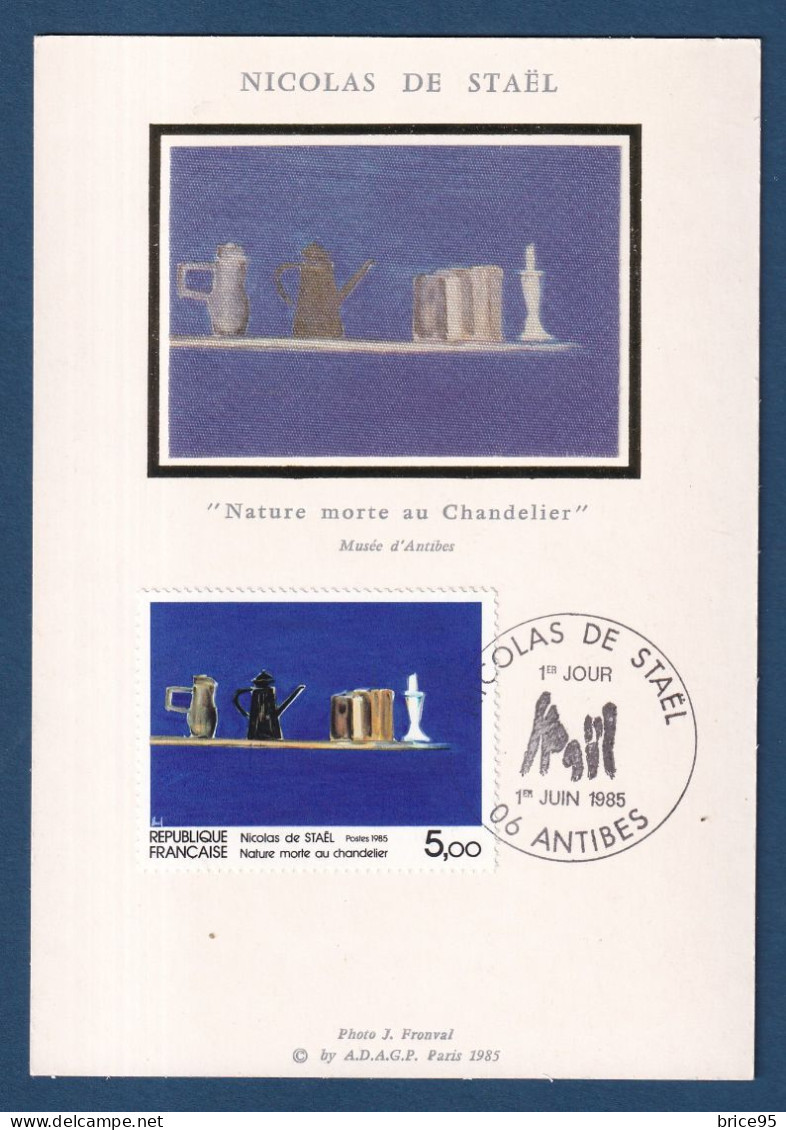 France - FDC - Premier Jour - Carte Maximum - Nicolas De Stael - 1985 - 1980-1989