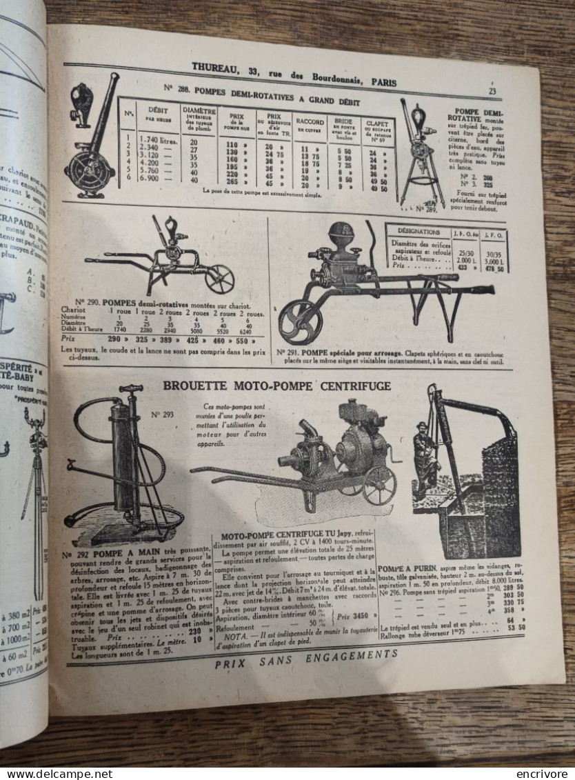 catalogue THUREAU 1931Ch Hitté succ jardinage horticulture