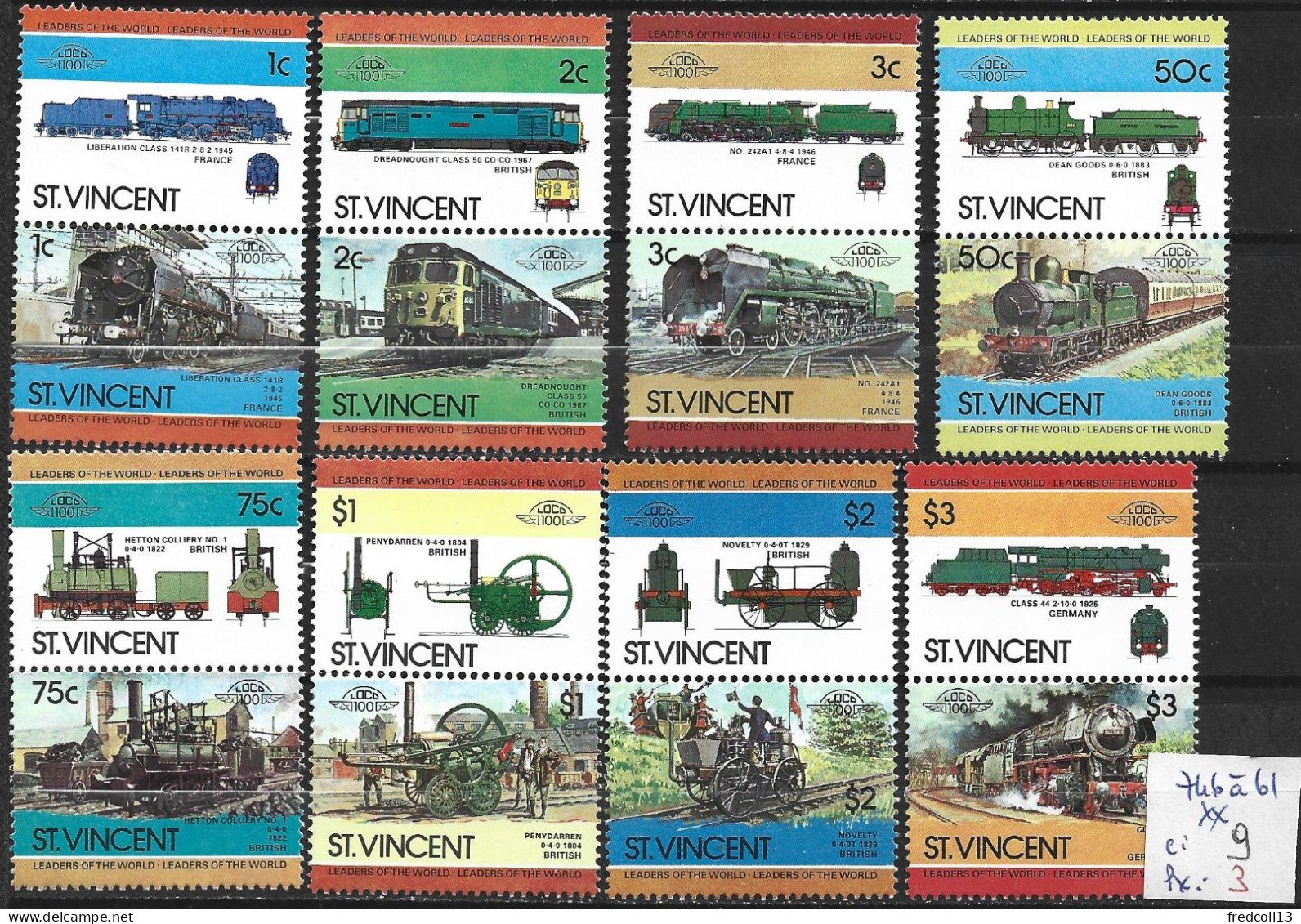 SAINT-VINCENT 746 à 61 ** Côte 9 € - St.Vincent (...-1979)