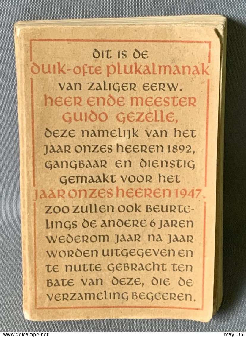 1947 - Plukalmanak - Van Zaliger Eerw. Heer Ende Meester Guido Gezelle - Antiguos